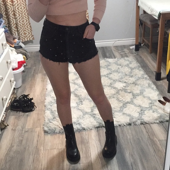 Topshop high waisted Denim shorts - Picture 10 of 16